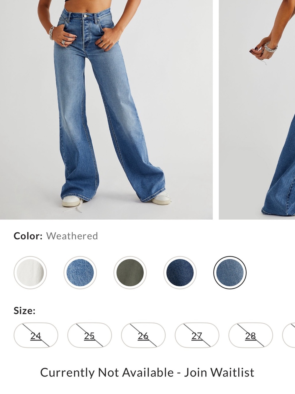 Lee Weathered Blue High-Rise Wide-Leg Jeans premium free people